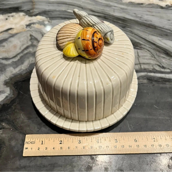 Fitz and Floyd Coquille Individual Butter Server with lid Vintage 1976 rare 3" - Picture 4 of 12